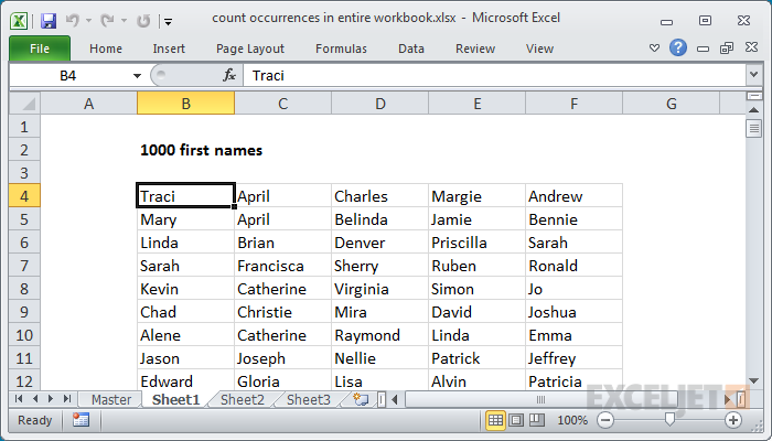 Count Occurrences In Entire Workbook Excel Formula Exceljet 3713